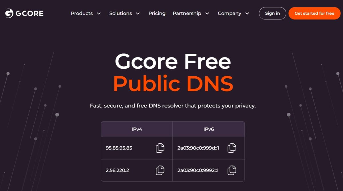 gcore public dns servers
पब्लिक डिएनएस