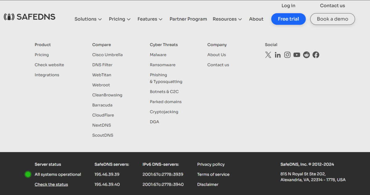 safedns public dns servers