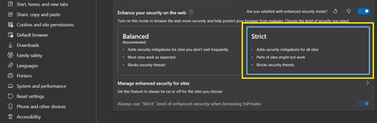 enhanced your security on web Edge Browser Security Settings Marathi